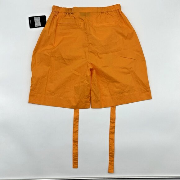 NICHOLAS Talitha Size 2 Wildflower Orange Cotton High Waisted Wrap Belt Shorts - Picture 9 of 11